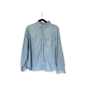 J.Crew Light Blue Denim Button Down Shirt Size 10